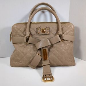 Marc Jacobs Bruna Tan Quilted Leather Handbag, Gold Hardware